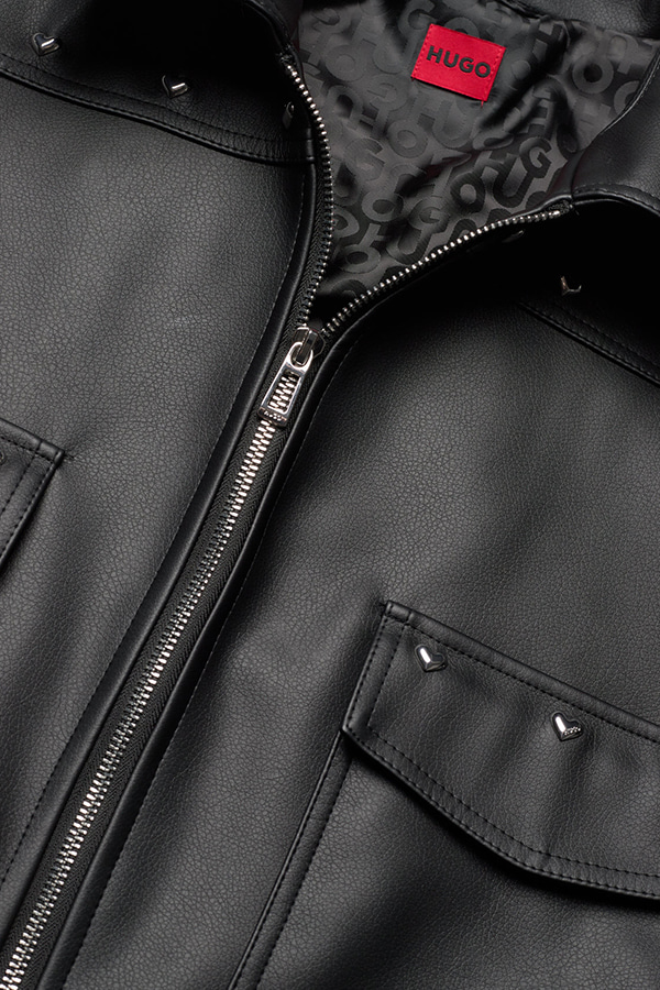 ECO-LEATHER ΓΥΝΑΙΚΕΙΟ ΜΠΟΥΦΑΝ (ΔΕΡΜΑΤΙΝΟ) HUGO - 001 ΜΑΥΡΟ